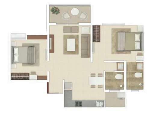 2bhk unit plan