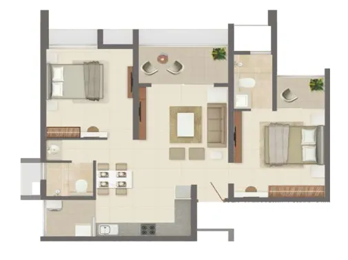 2 Bhk Unit Plan