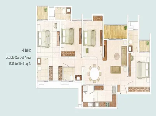 4 Bhk Unit Plan