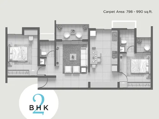 2 Bhk Unit Plan